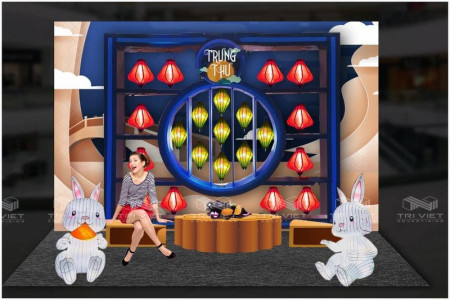 Nơi Làm Booth Bán Bánh Trung Thu Trọn Gói Giá Rẻ Mẫu Đẹp